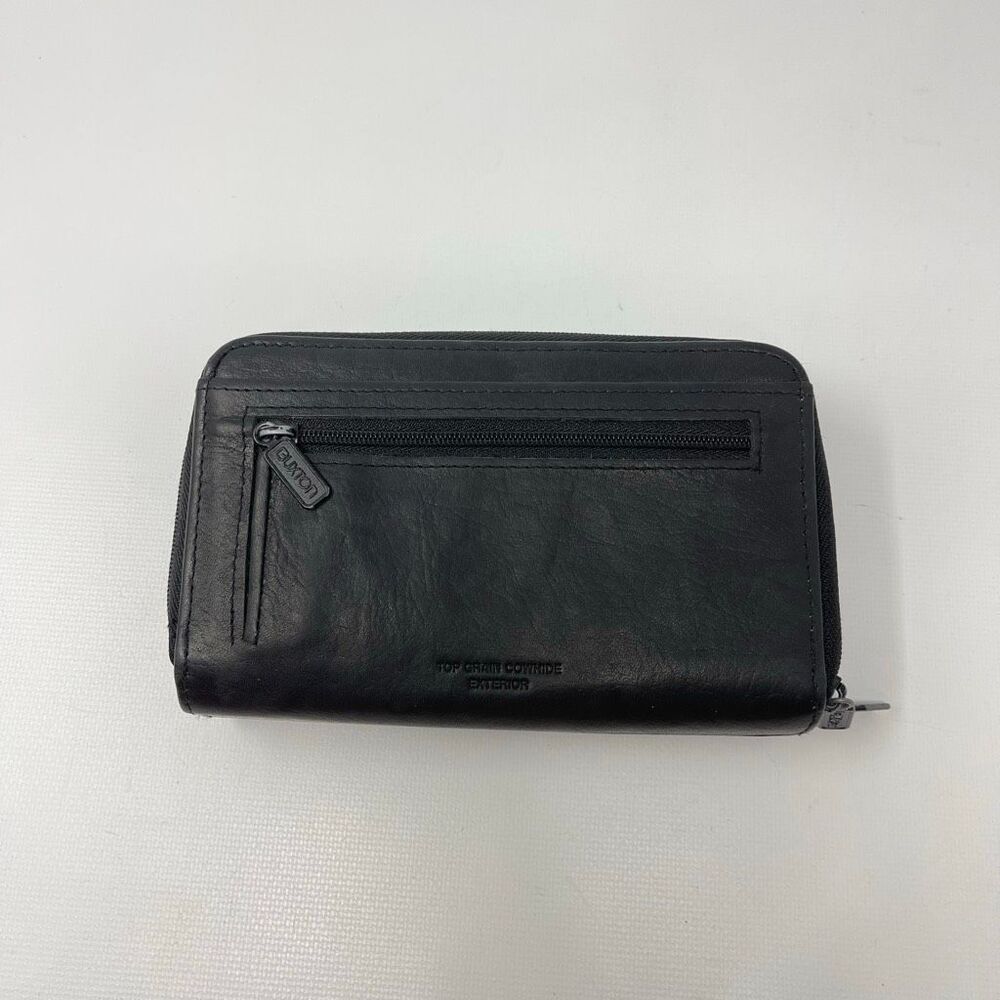 Buxton RFID Julia Heiress Double Zip Around Leather Wallet Black - Picture 4 of 8
